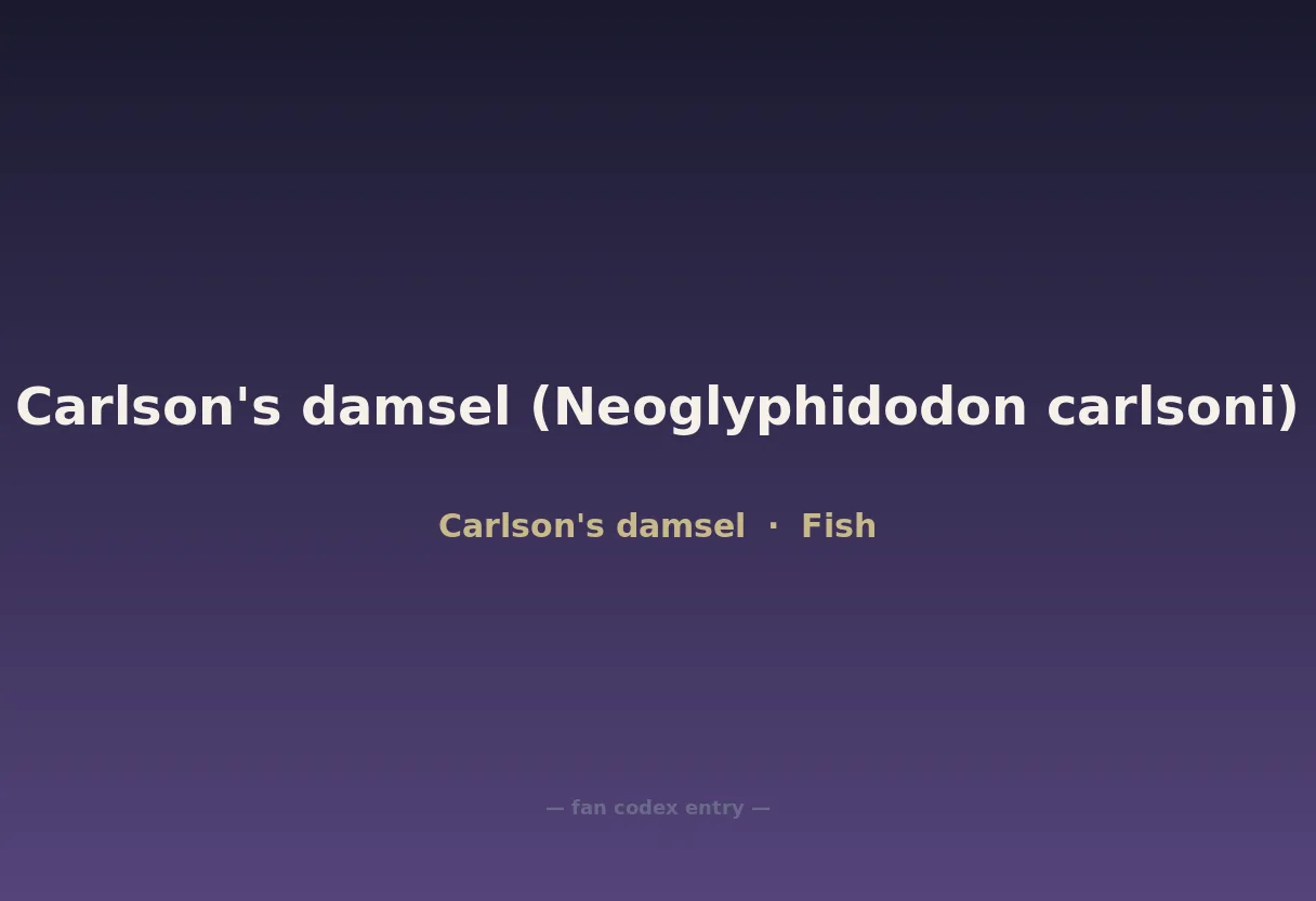 Carlson's damsel (Neoglyphidodon carlsoni)