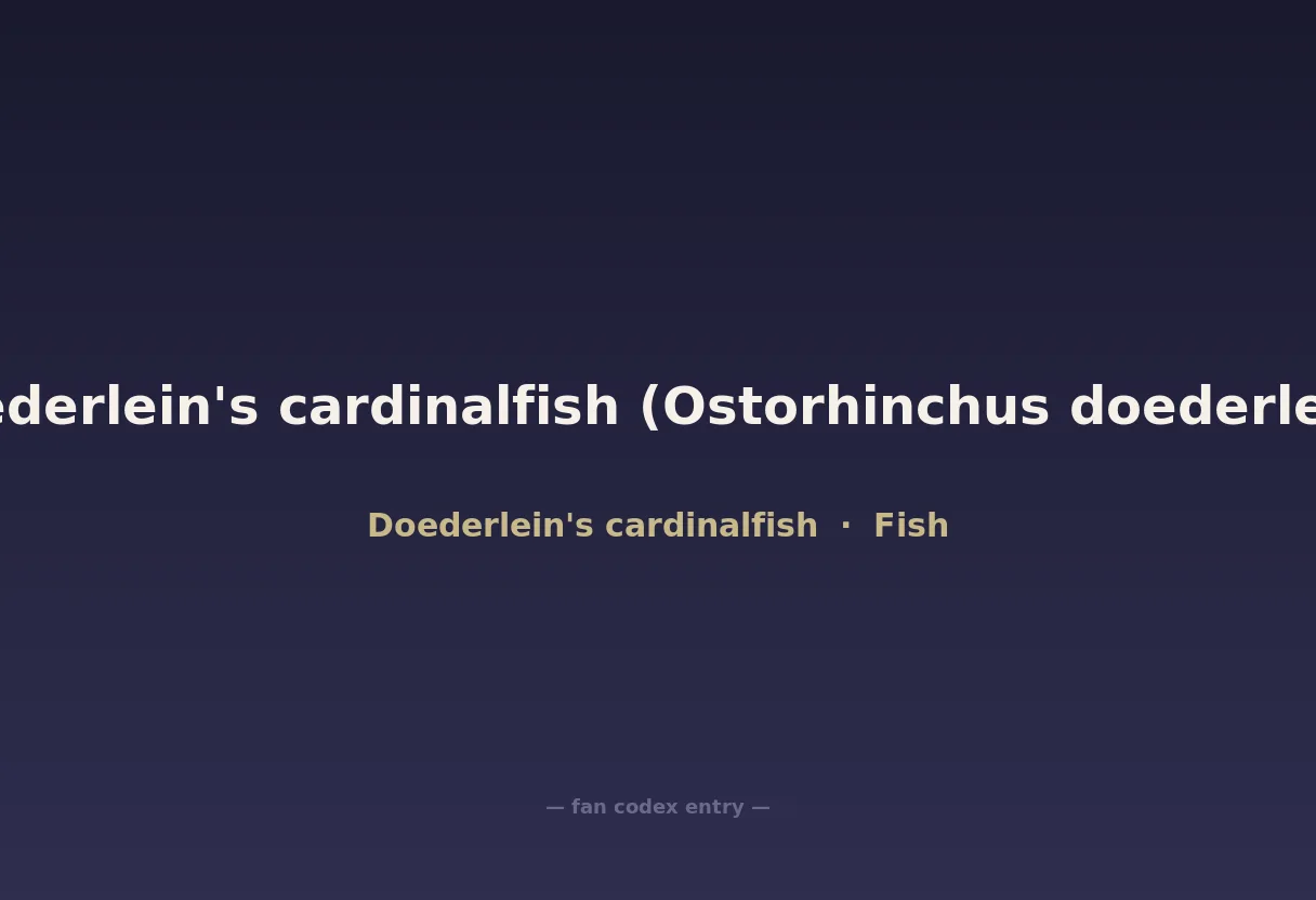 Doederlein's cardinalfish (Ostorhinchus doederleini)