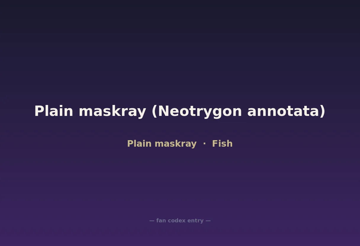 Plain maskray (Neotrygon annotata)