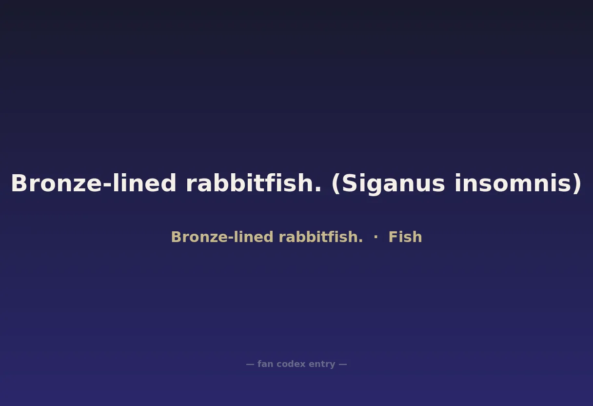 Bronze-lined rabbitfish. (Siganus insomnis)
