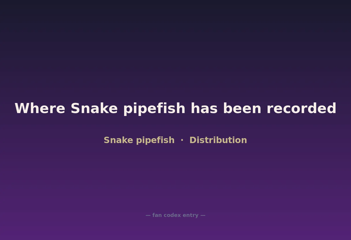 Where Snake pipefish has been recorded