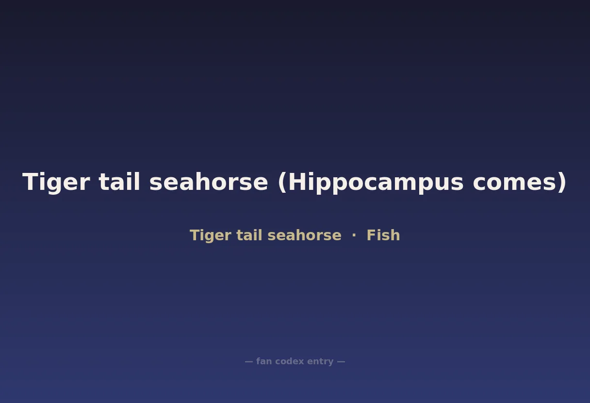 Tiger tail seahorse (Hippocampus comes)