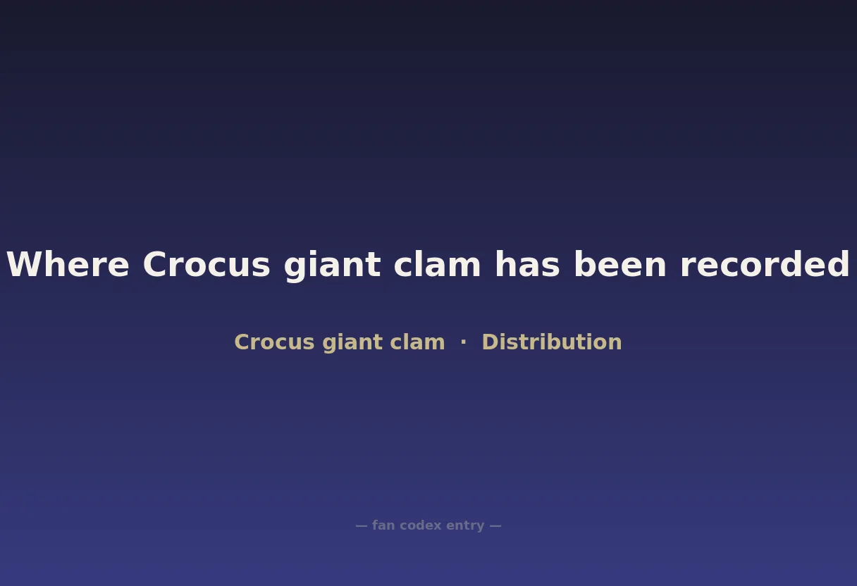 Where Crocus giant clam has been recorded