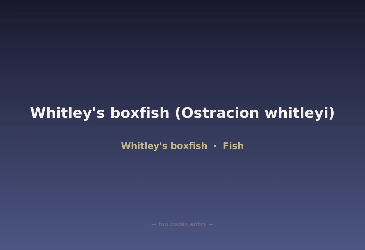 Whitley's boxfish (Ostracion whitleyi)