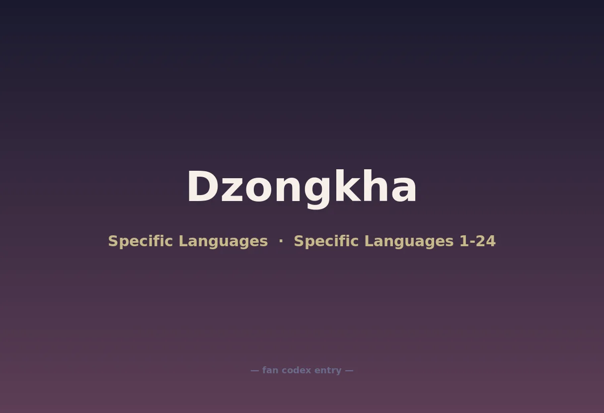 Dzongkha