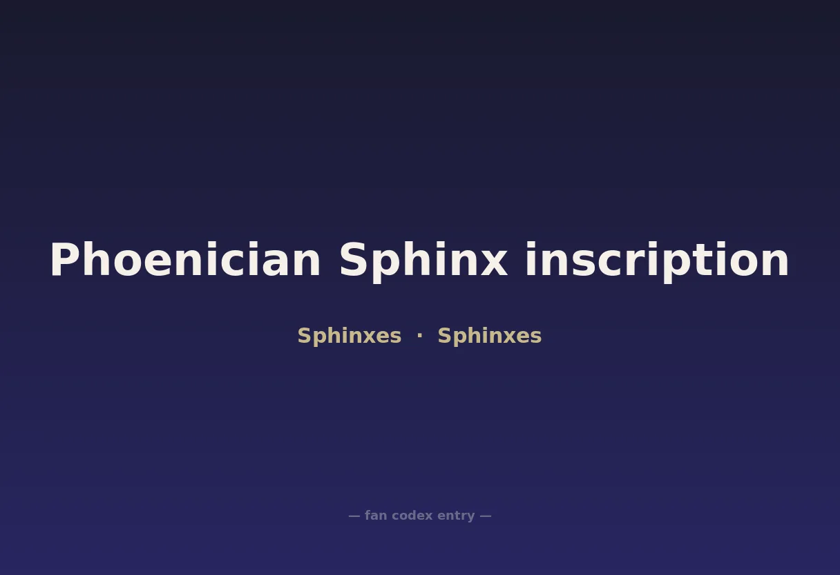 Phoenician Sphinx inscription