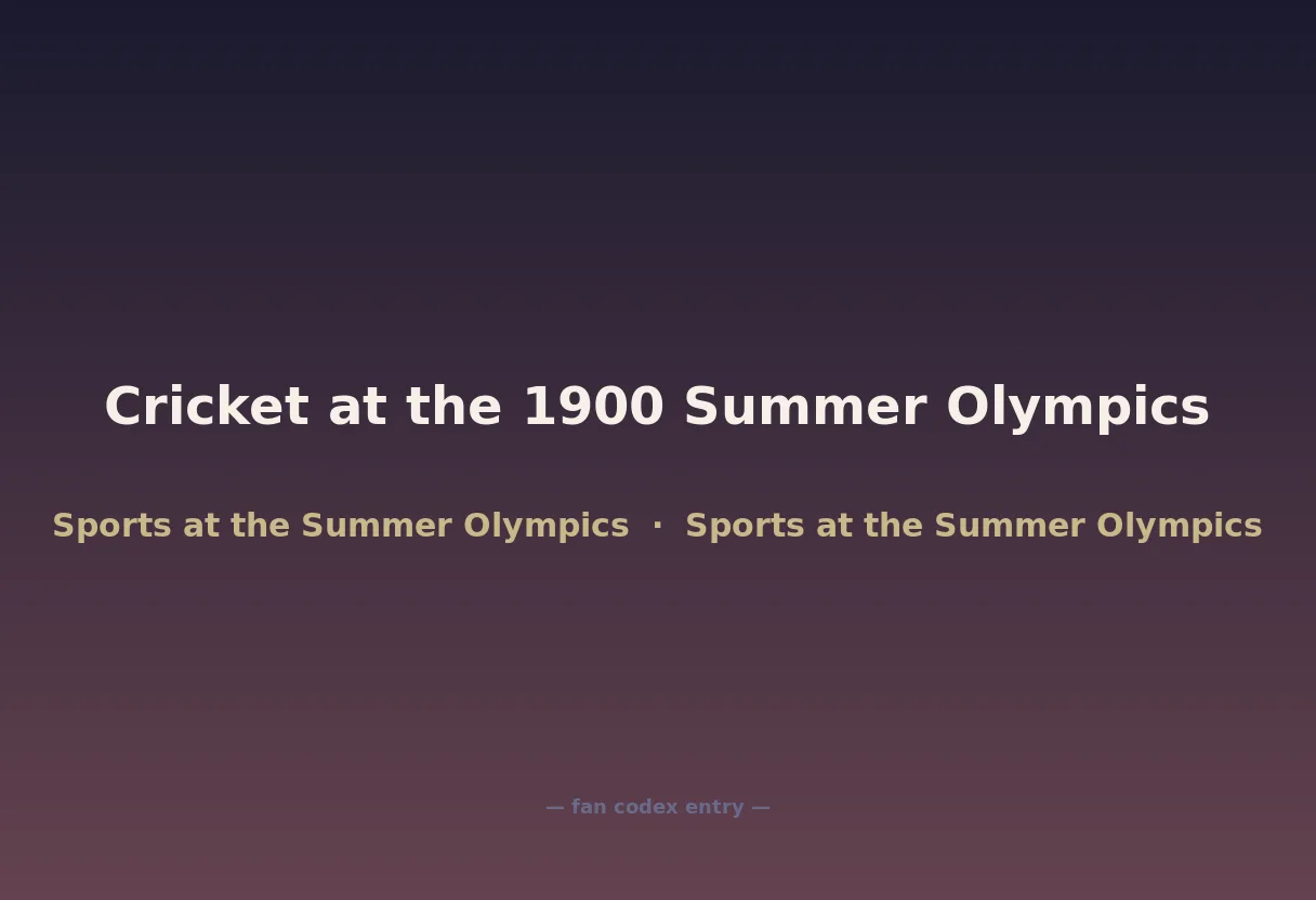 Cricket at the 1900 Summer Olympics