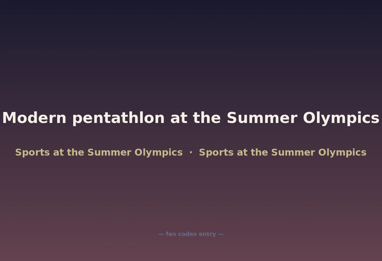 Modern pentathlon at the Summer Olympics