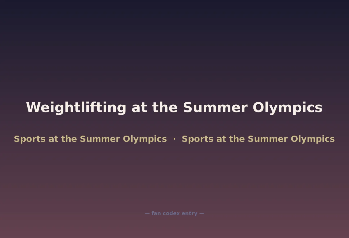 Weightlifting at the Summer Olympics
