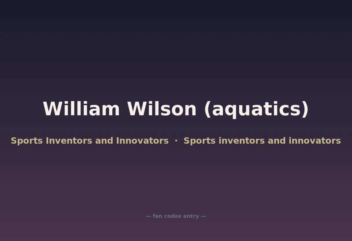 William Wilson (aquatics)