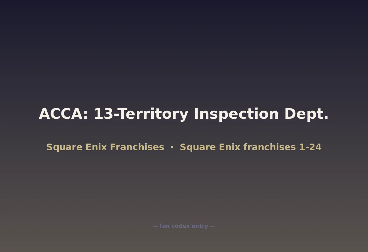 ACCA: 13-Territory Inspection Dept.
