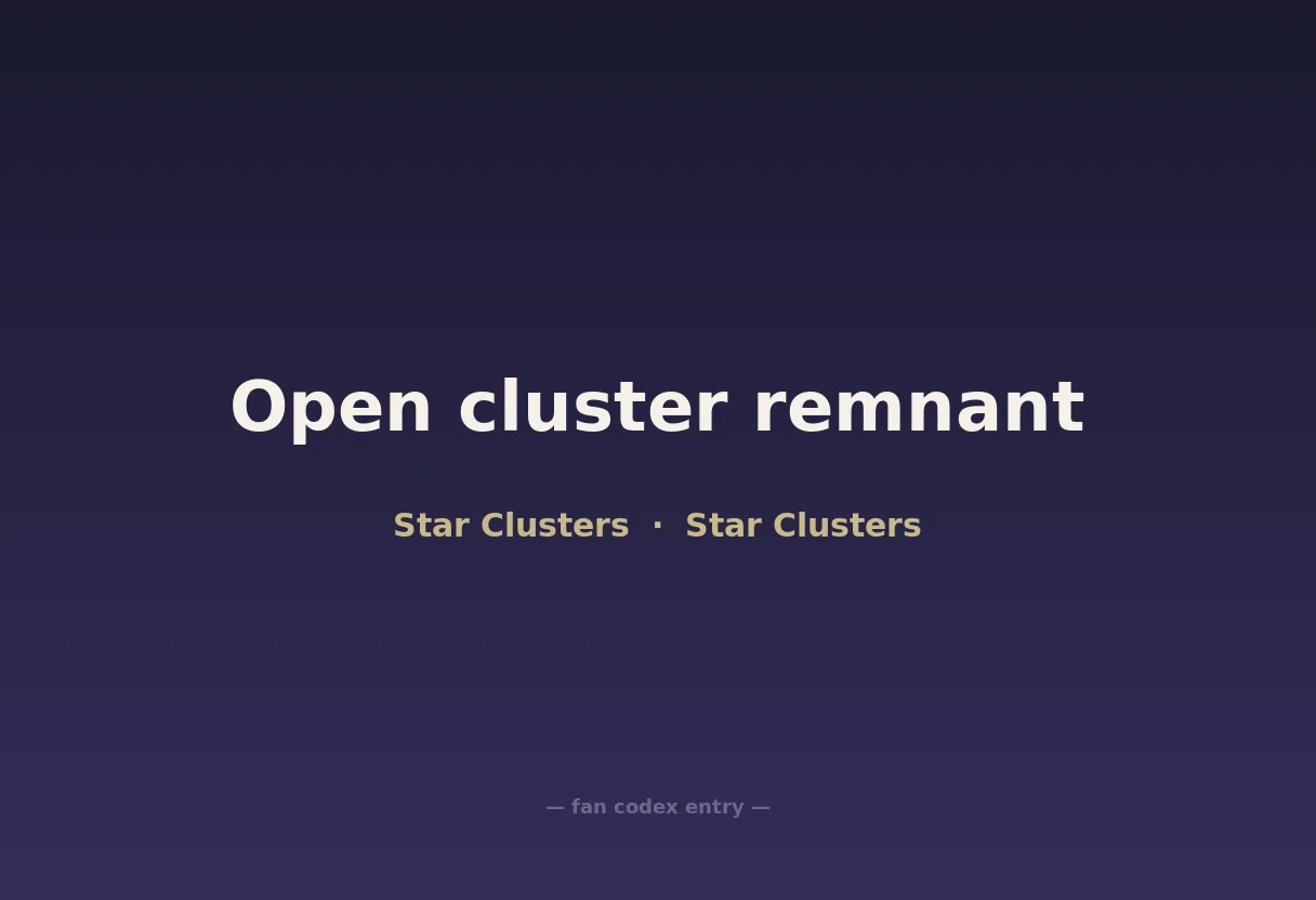 Open cluster remnant