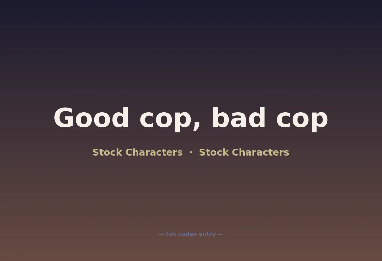 Good cop, bad cop