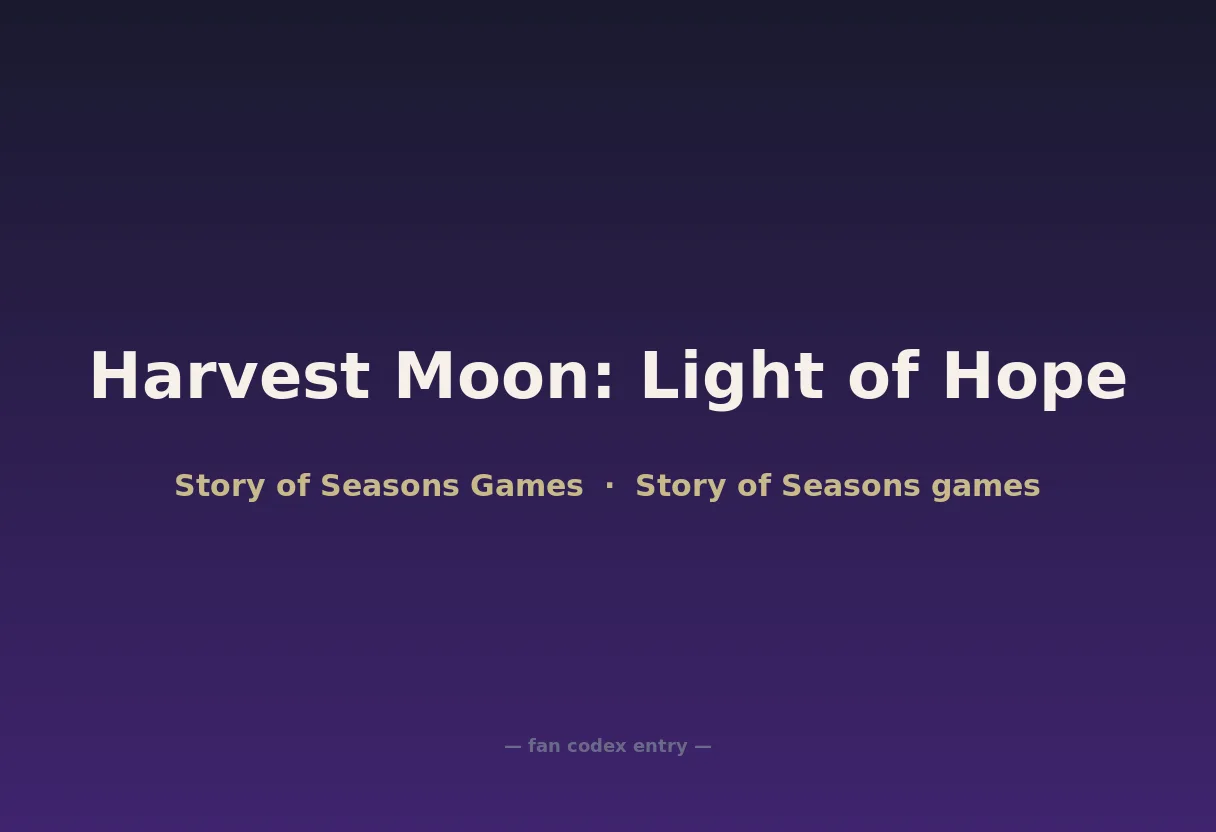 Harvest Moon: Light of Hope