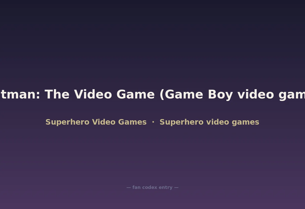 Batman: The Video Game (Game Boy video game)