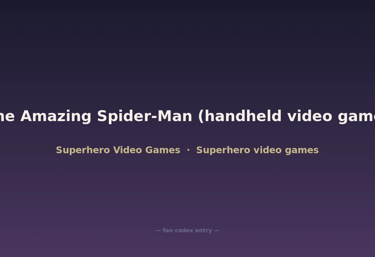The Amazing Spider-Man (handheld video game)