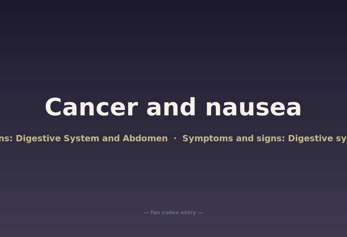 Cancer and nausea