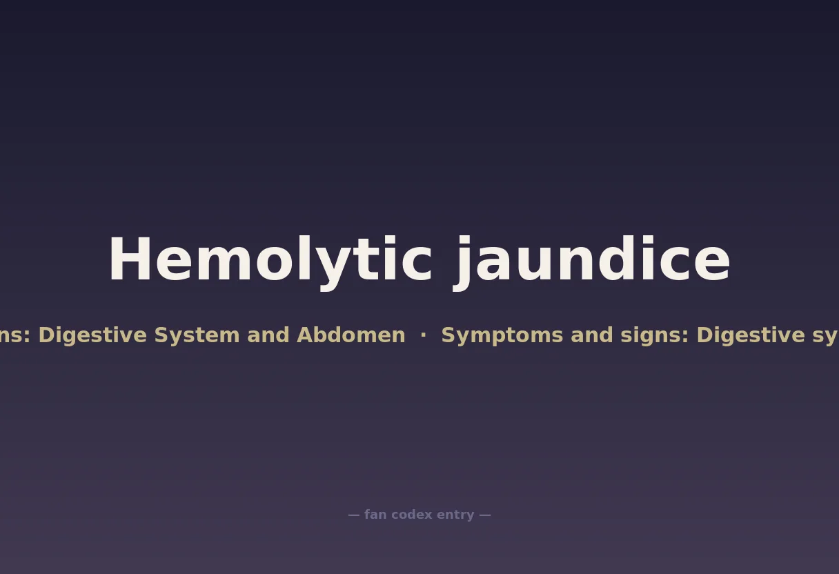 Hemolytic jaundice