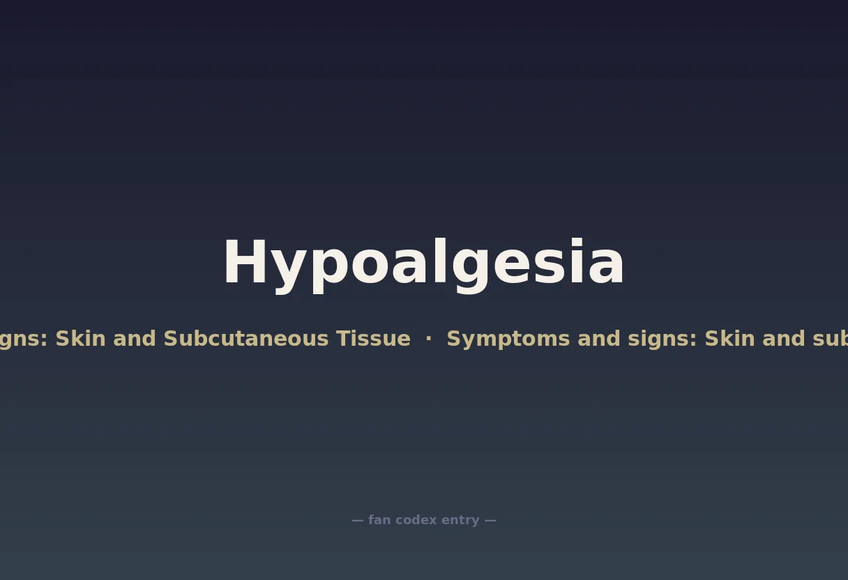 Hypoalgesia