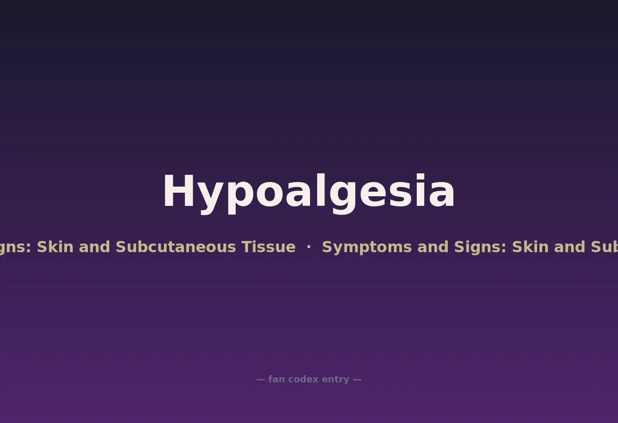 Hypoalgesia