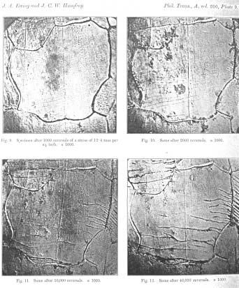 Ewing and Humfrey fatigue cracks