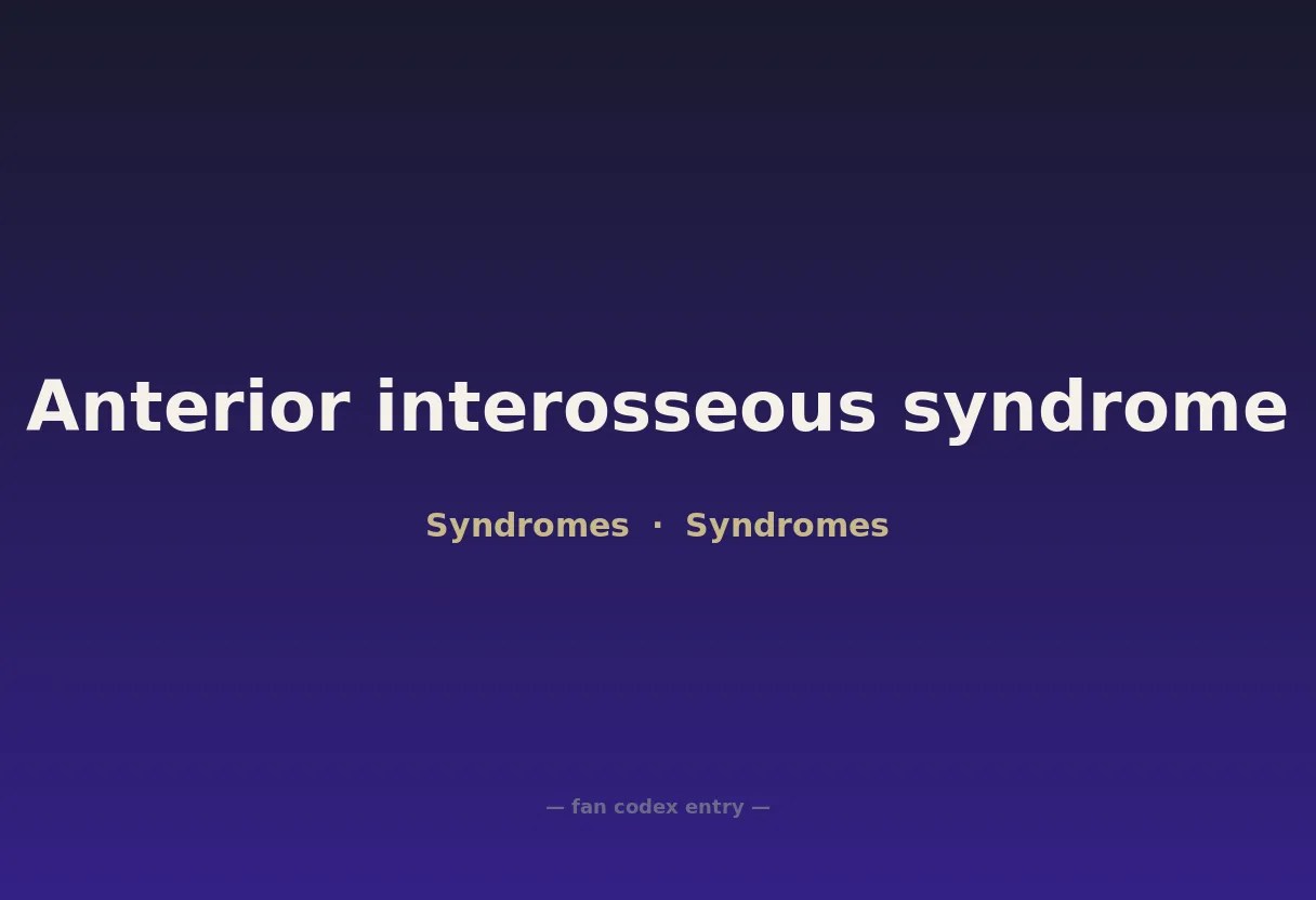 Anterior interosseous syndrome