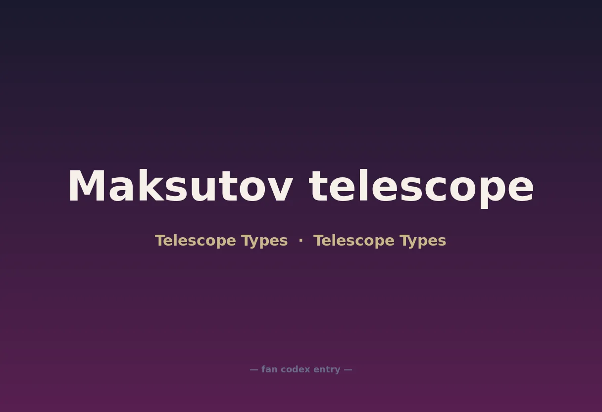 Maksutov telescope