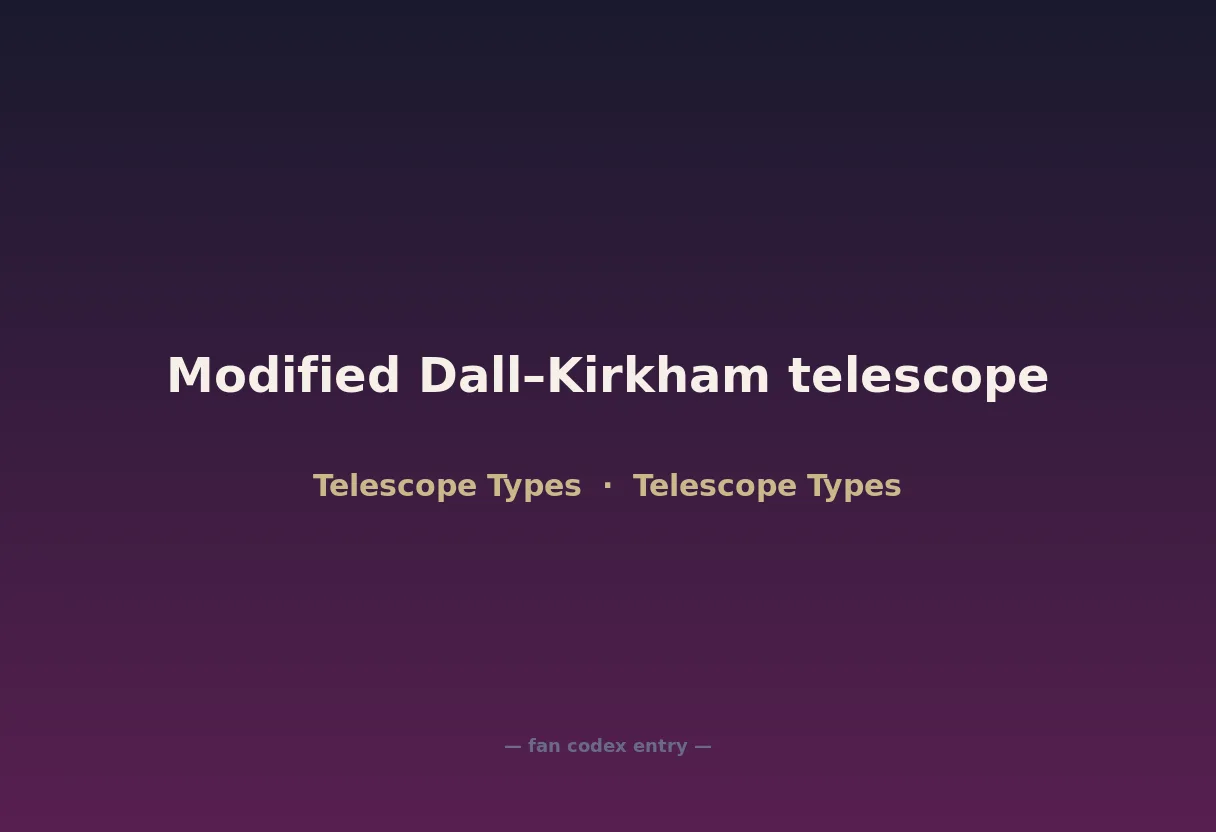 Modified Dall–Kirkham telescope