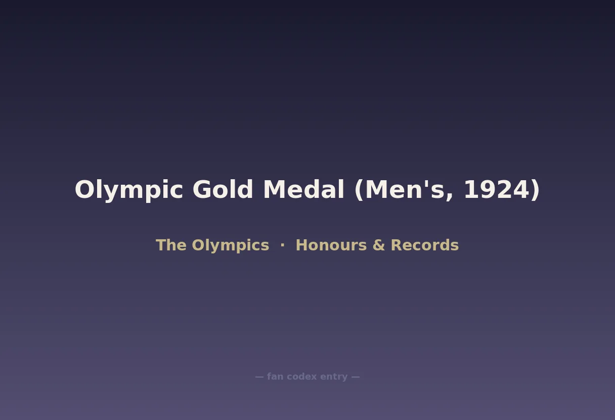 Olympic Gold Medal (Men's, 1924)