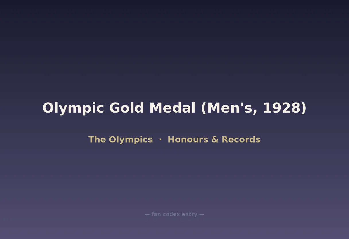 Olympic Gold Medal (Men's, 1928)