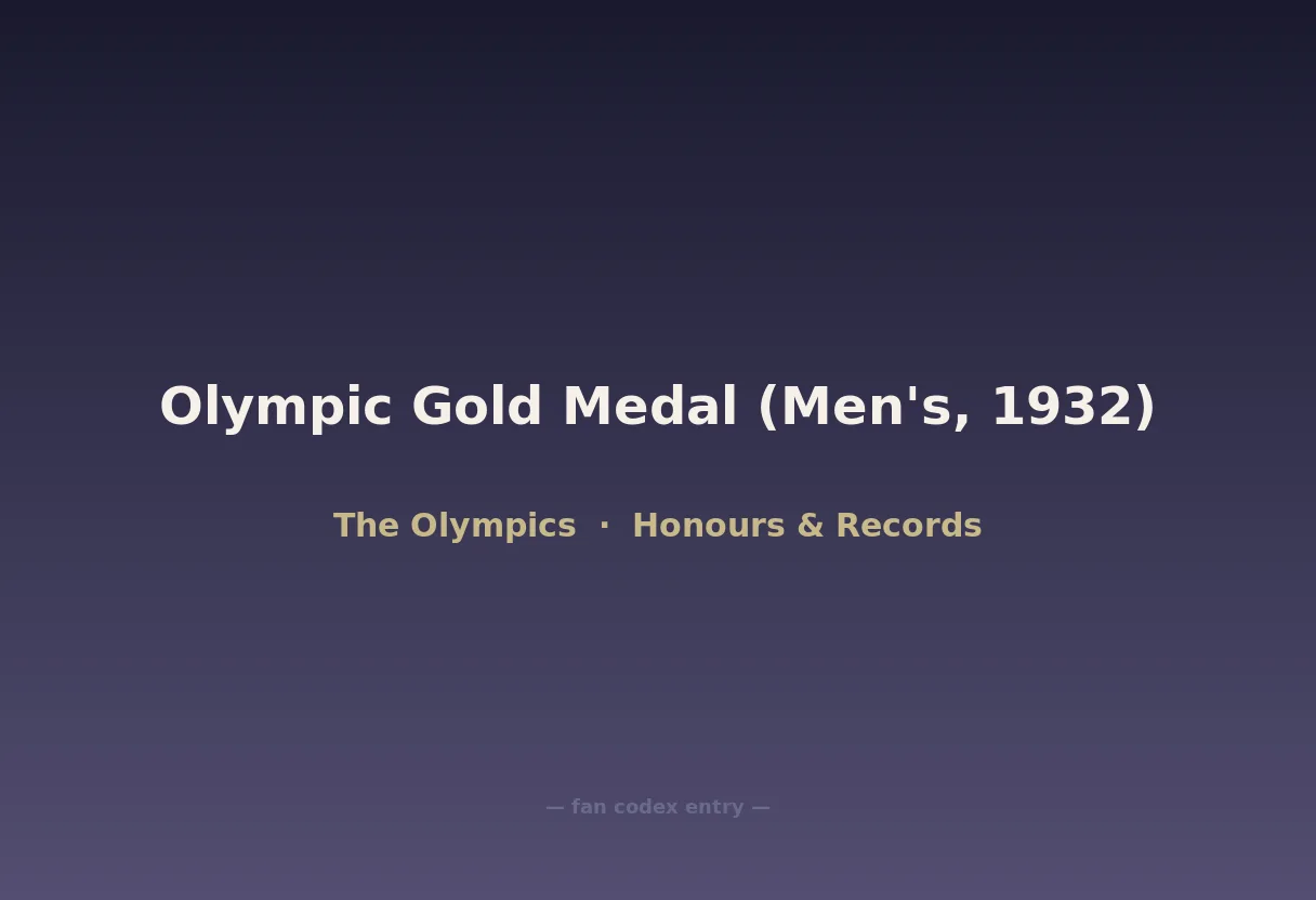 Olympic Gold Medal (Men's, 1932)