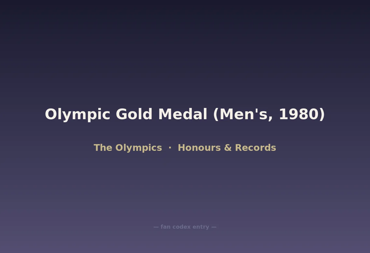 Olympic Gold Medal (Men's, 1980)