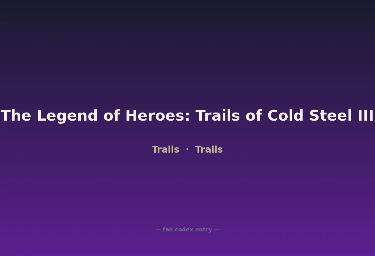 The Legend of Heroes: Trails of Cold Steel III