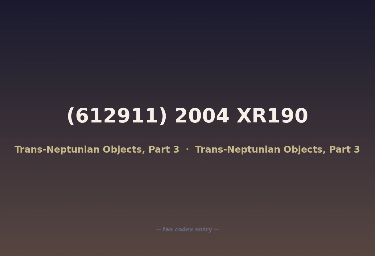 (612911) 2004 XR190