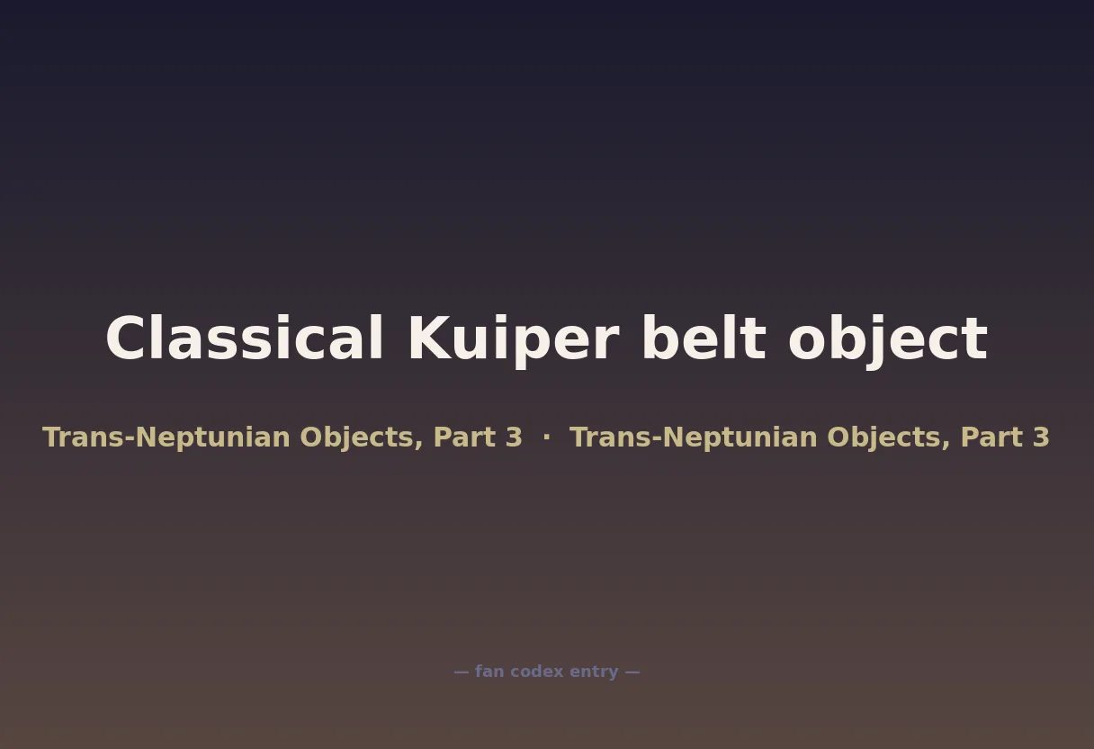 Classical Kuiper belt object