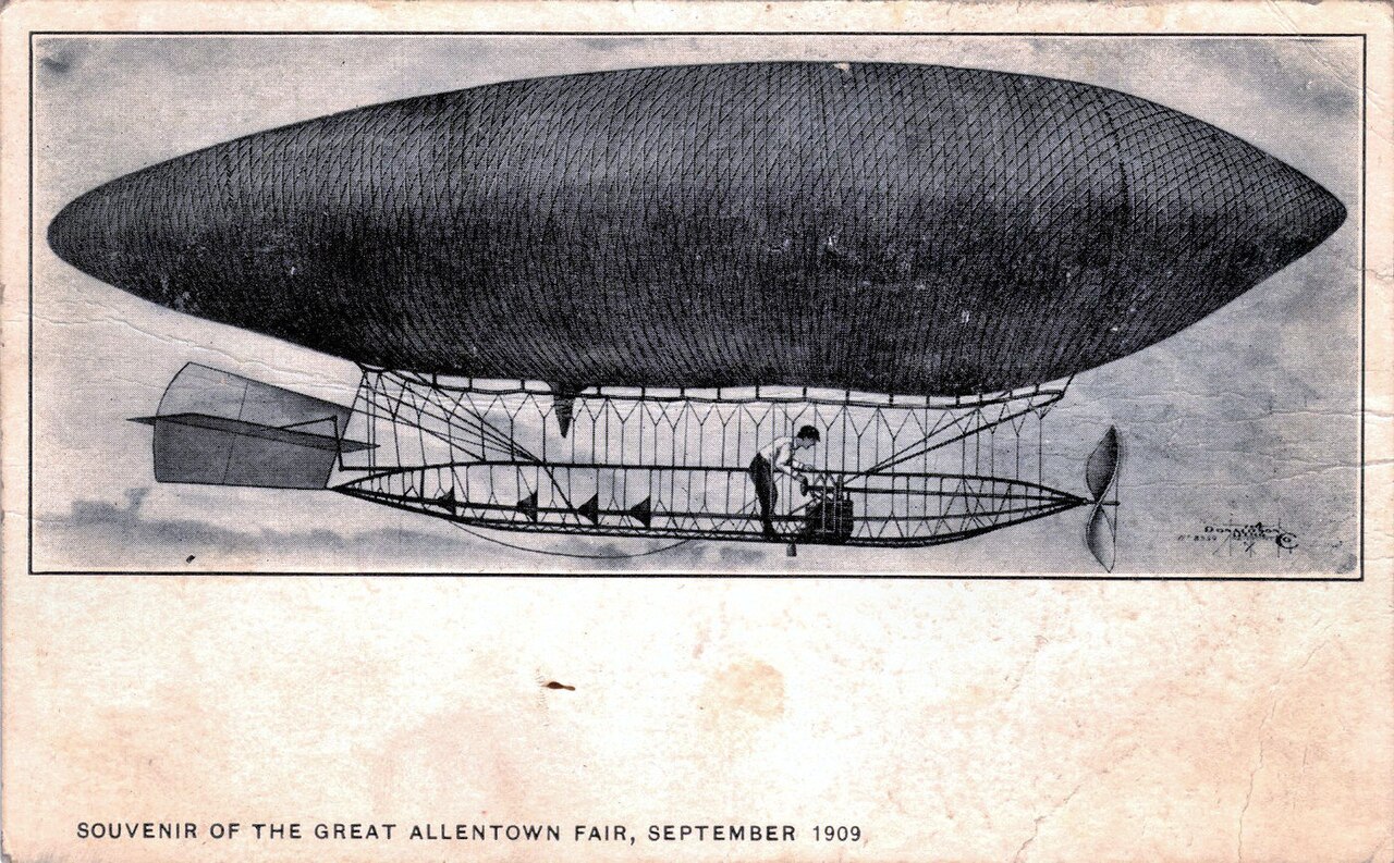 Allentown Fiar - Airship Race - Postcard - Allentown PA