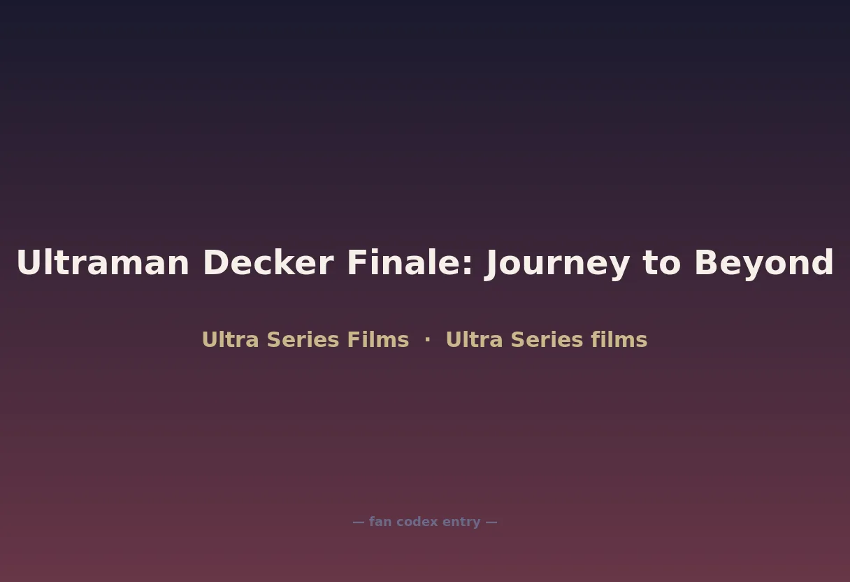 Ultraman Decker Finale: Journey to Beyond