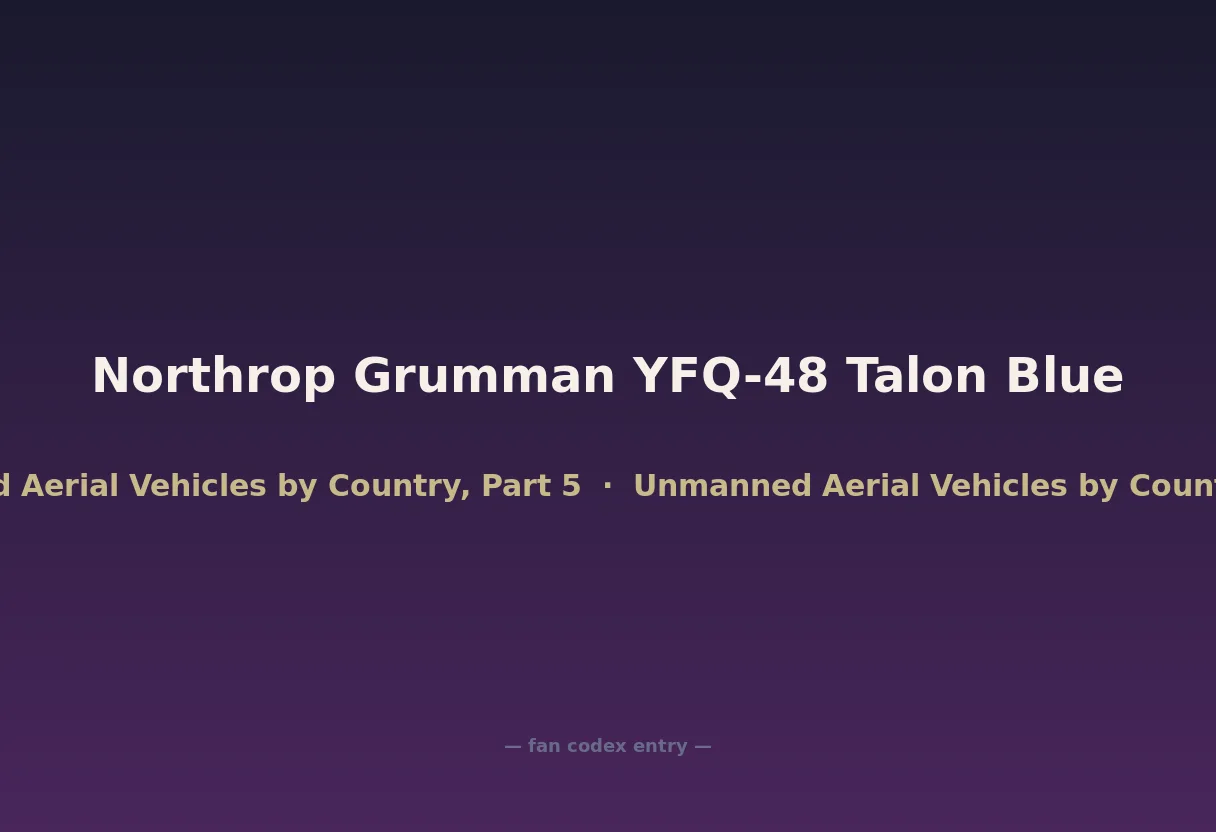 Northrop Grumman YFQ-48 Talon Blue
