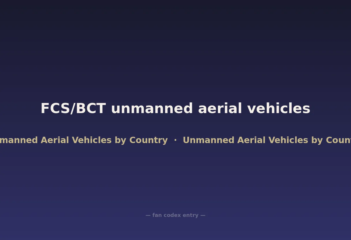 FCS/BCT unmanned aerial vehicles