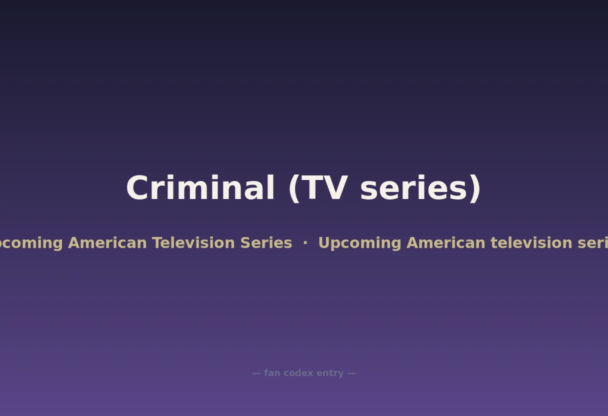 Criminal (TV series)