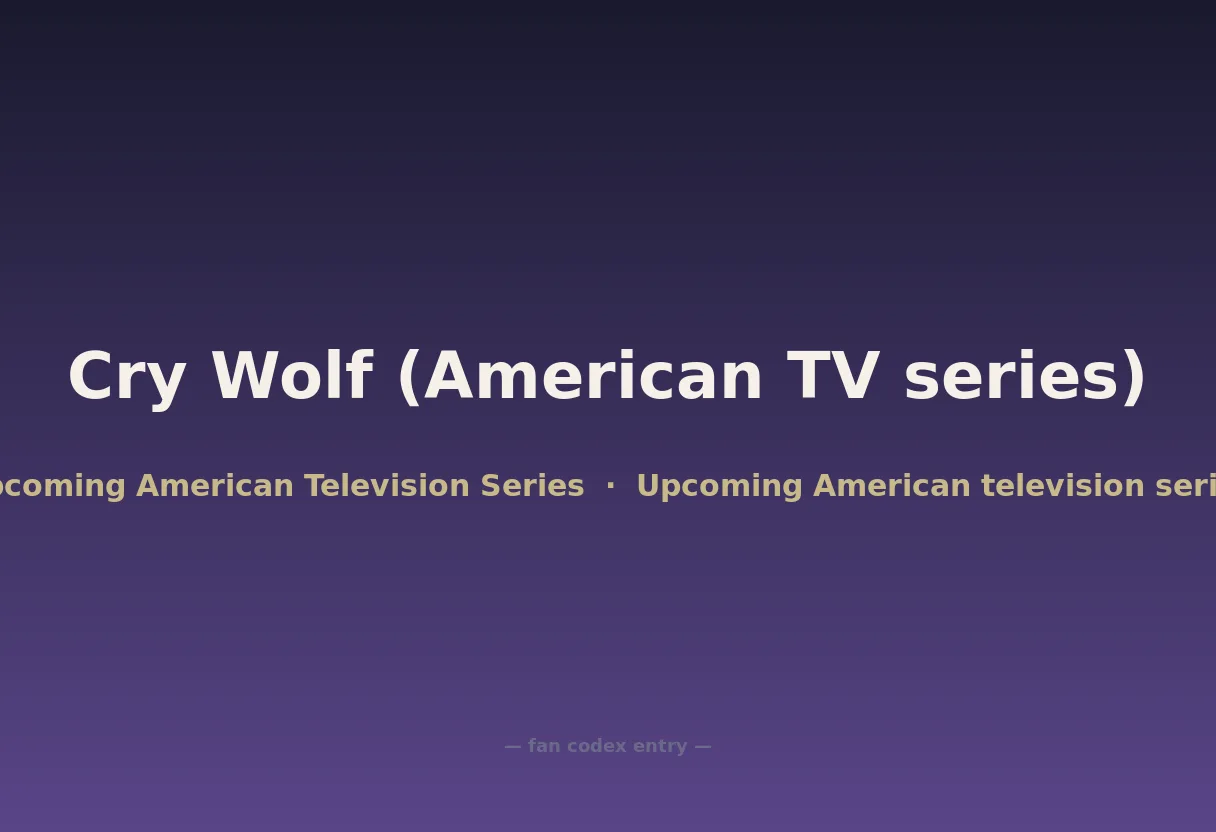Cry Wolf (American TV series)