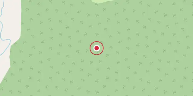 Street map of the area around Yellowstone; the red dot marks 44°36′00″N 110°30′00″W