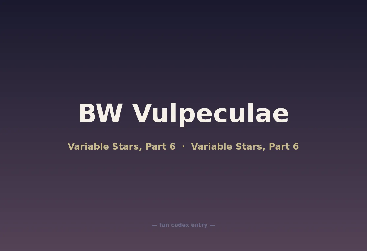 BW Vulpeculae