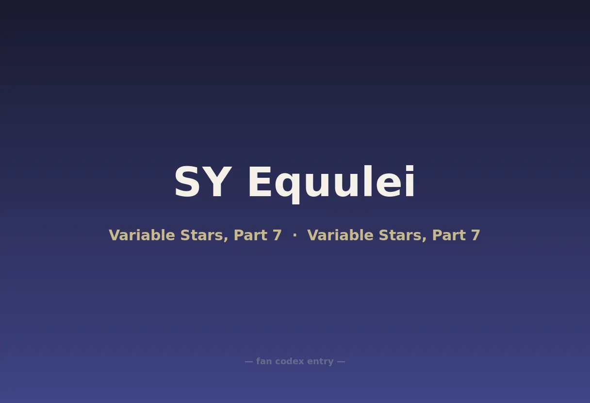 SY Equulei