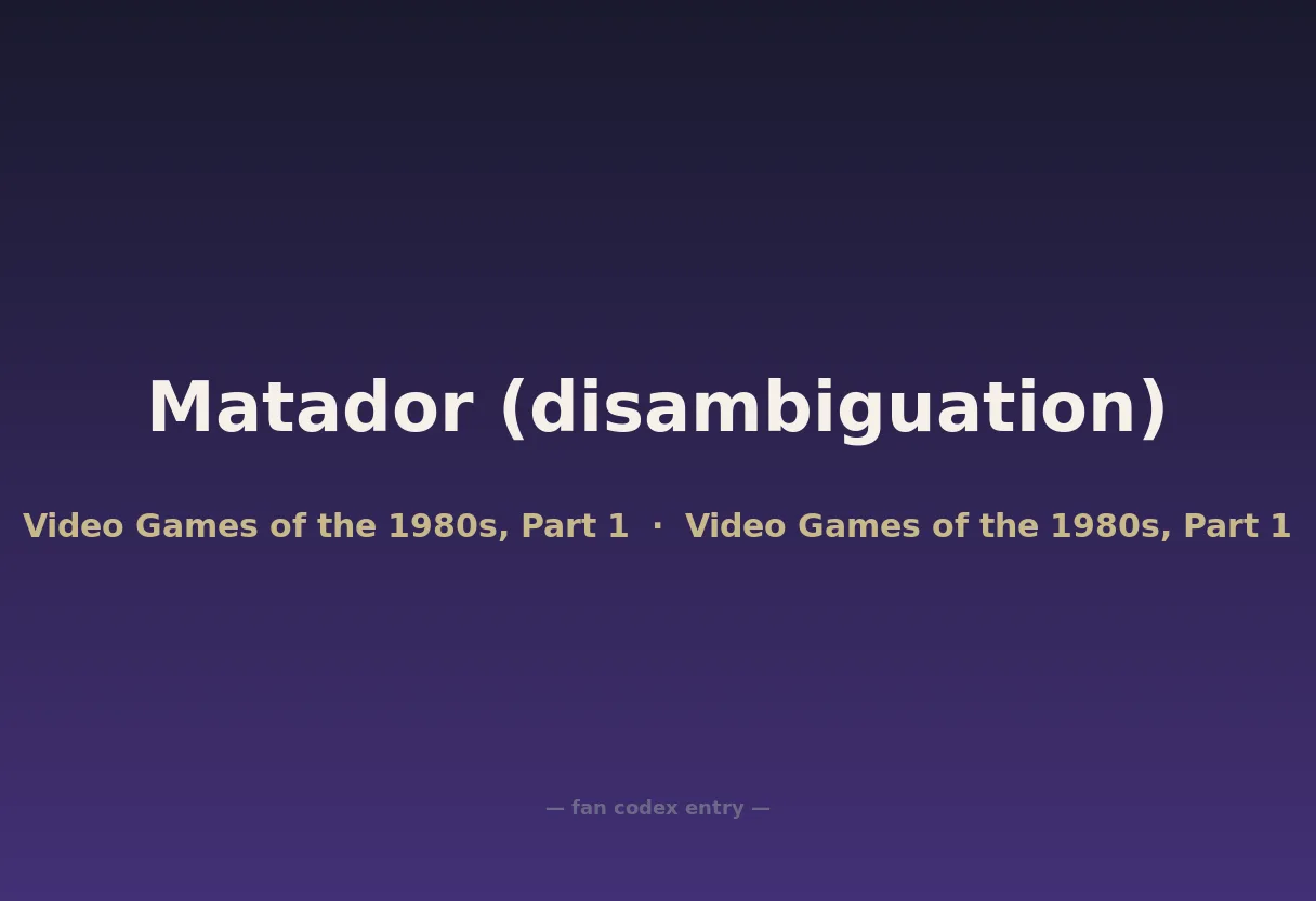 Matador (disambiguation)