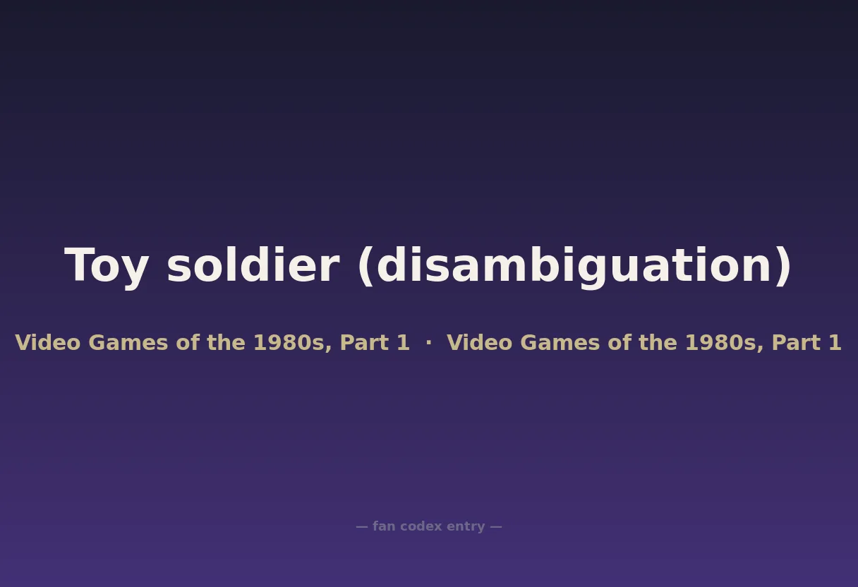 Toy soldier (disambiguation)