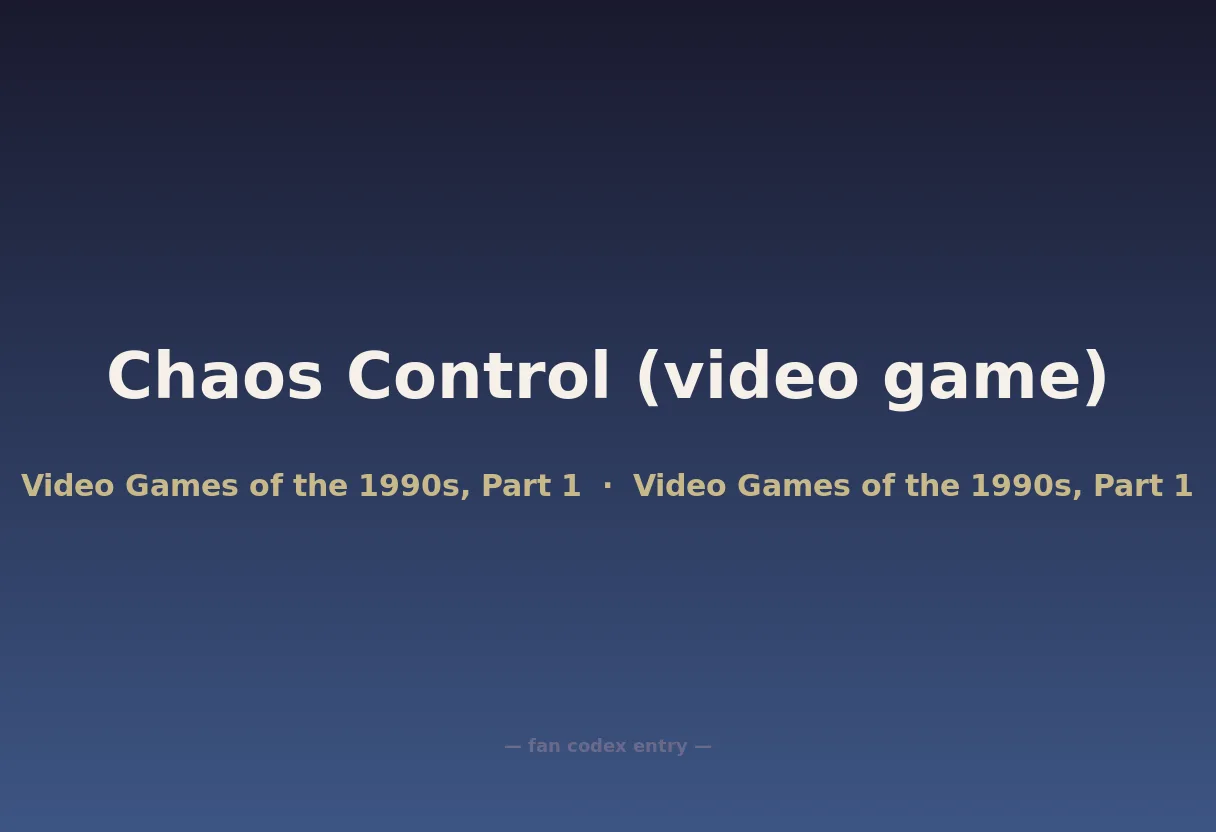 Chaos Control (video game)