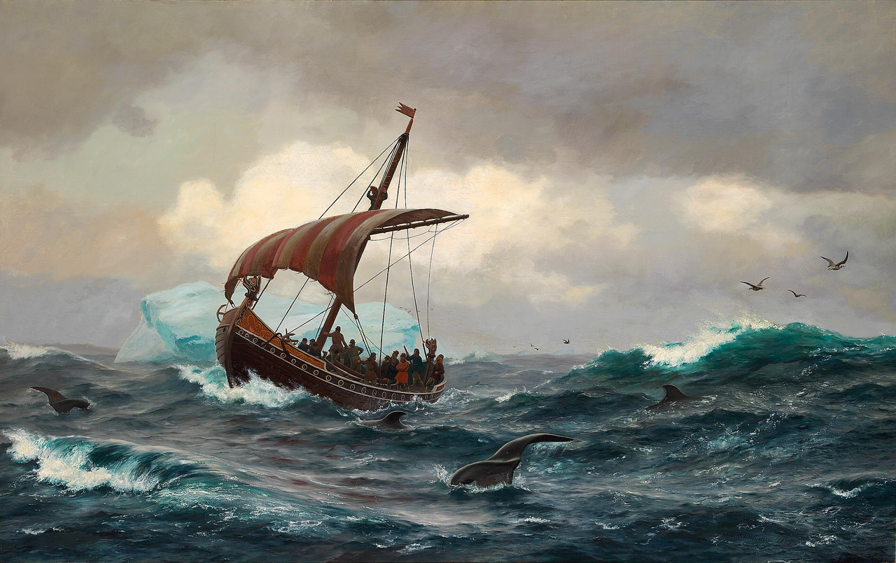 Jens Erik Carl Rasmussen - Sommernat under den grønlandske Kyst cirka Aar 1000 - 1875