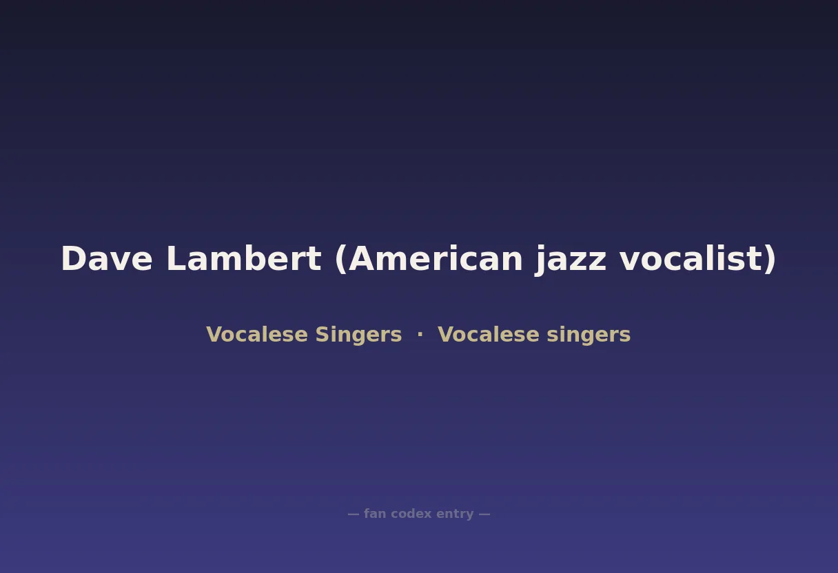 Dave Lambert (American jazz vocalist)