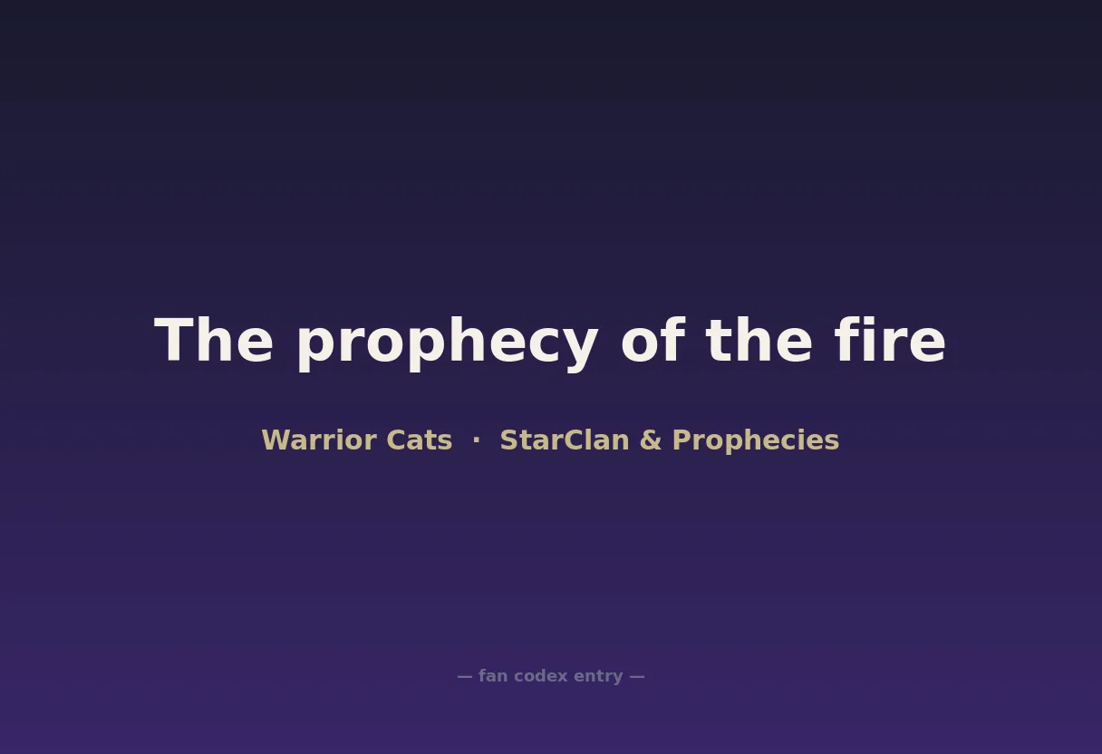 The prophecy of the fire